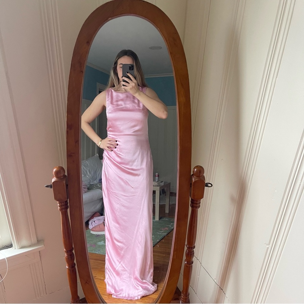 BHLDN Pink Satin Dress
